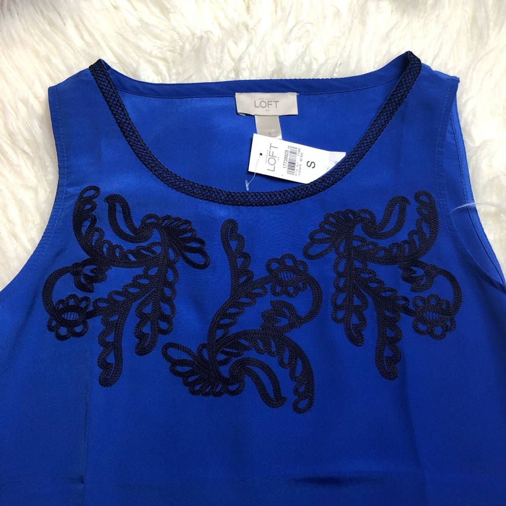 NWT Loft top blue size small